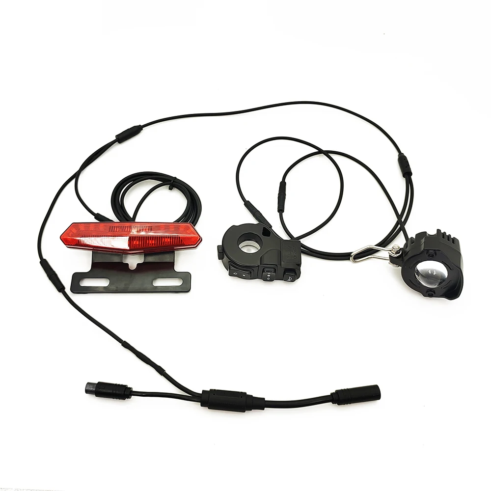 Bafang Mid-Drive Front and Rear Lights Kit, Support Horn, Turning Light, Brake Light, 36V, 48V, 60V