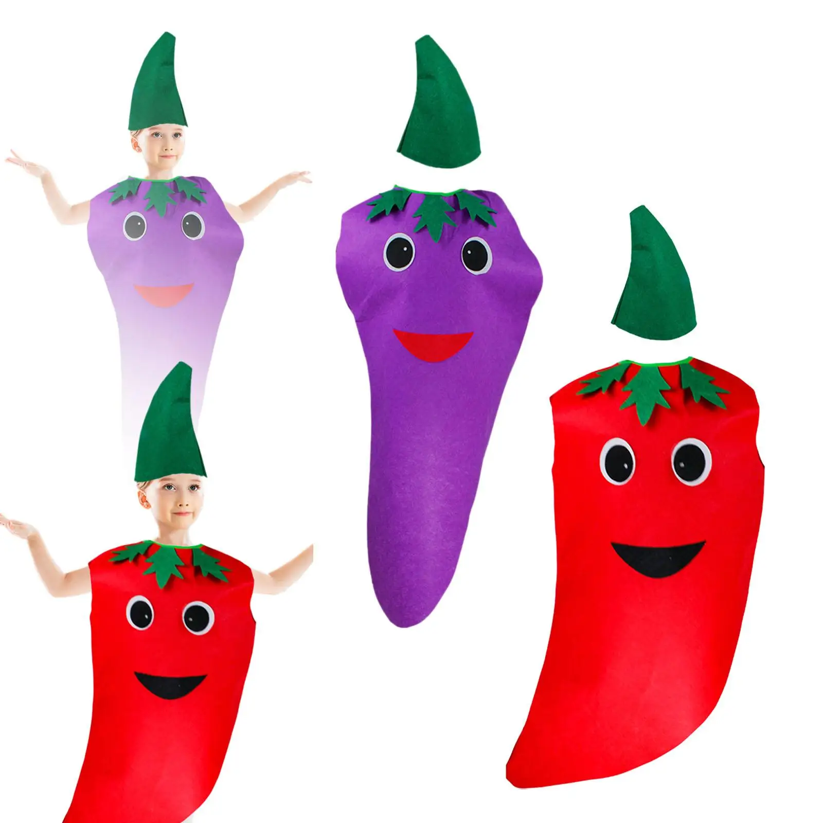 Boys Halloween Vegetable Cosplay Costume Lightweight Non Woven Fabric Fancy Dress for Carnival Festival Party