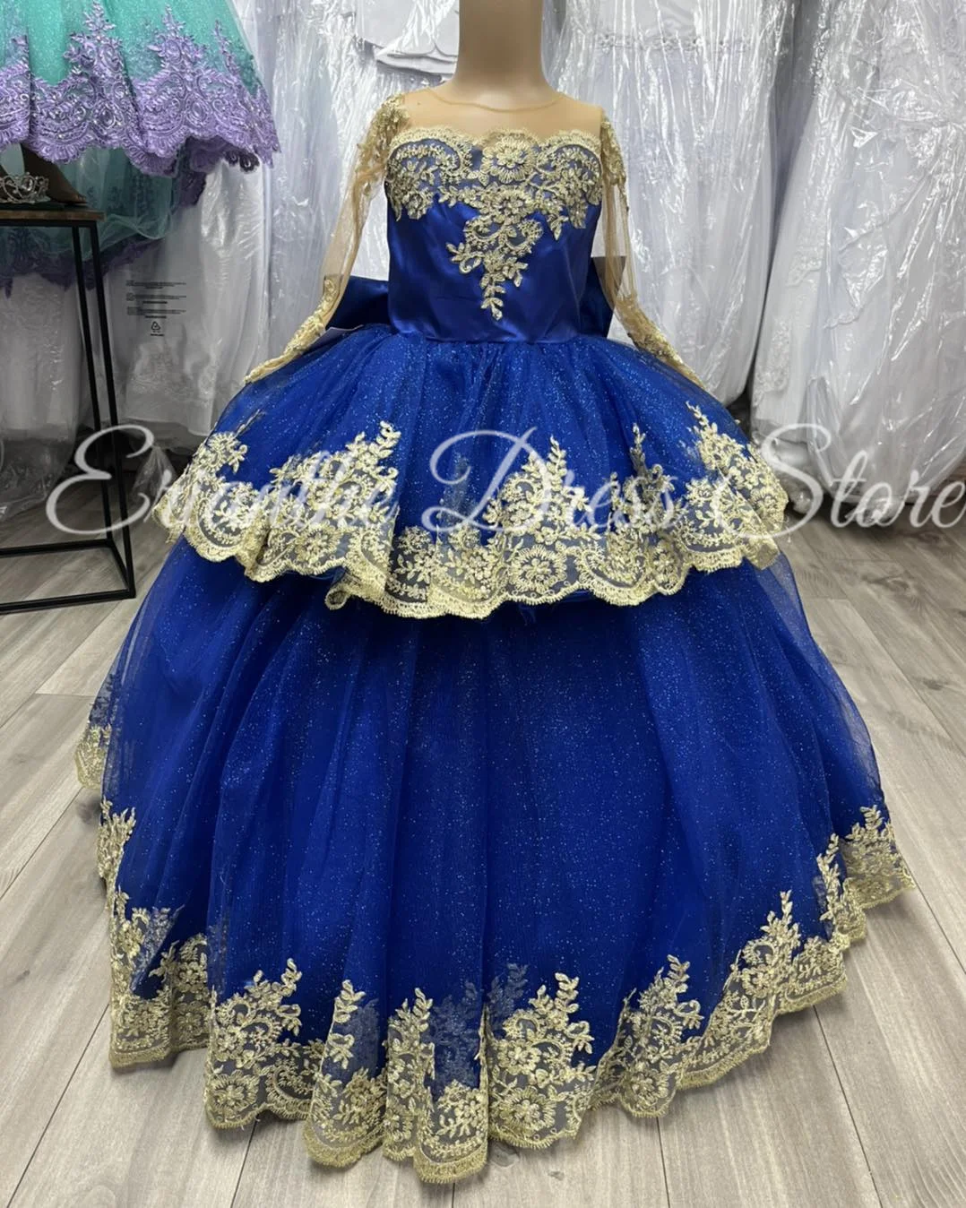 

Sparkling Flower Girl Dress For Wedding Tulle Puffy Lace Applique Kids Birthday Party First Communion Ball Gowns Customized