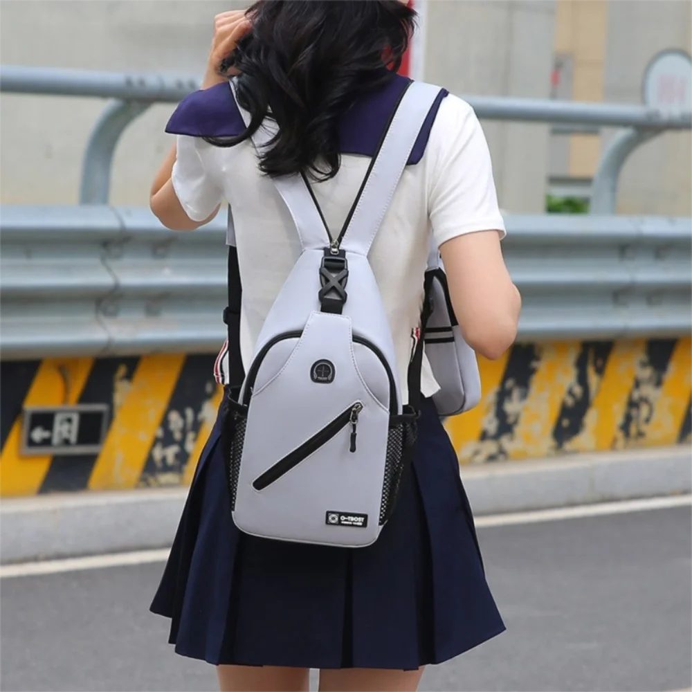 

Многофункциональная мужская нагрудная сумка, сумка для телефона, легкая сумка через плечо с пакетом, однотонный спортивный рюкзак для улицы