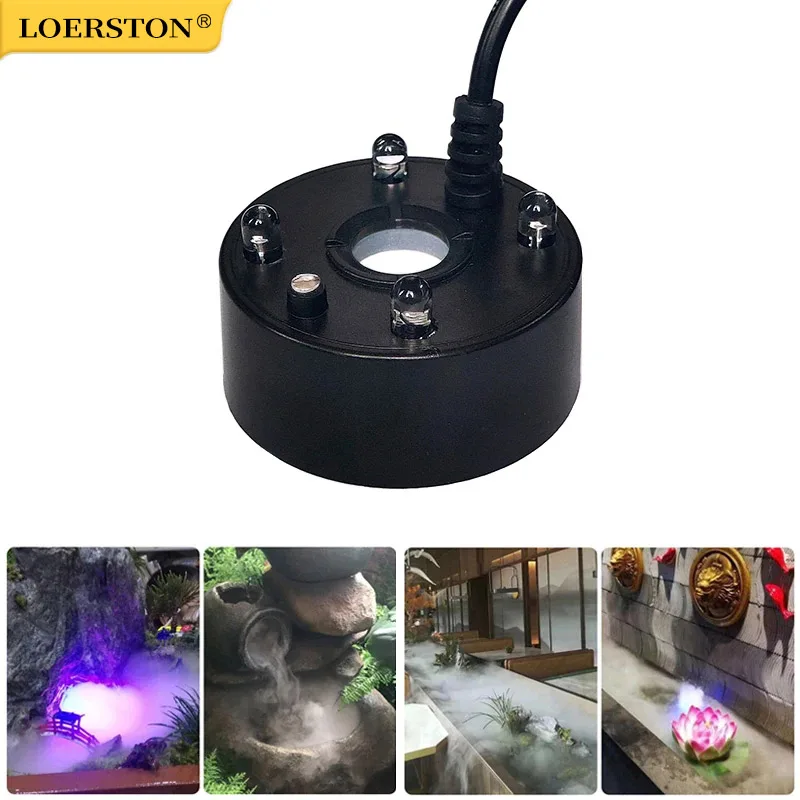 1PC 5V USB Mist Maker Fogger Nebulizer Water Fountain Fish Tank Pond Atomizer Head With 4 LED Colorful Lights