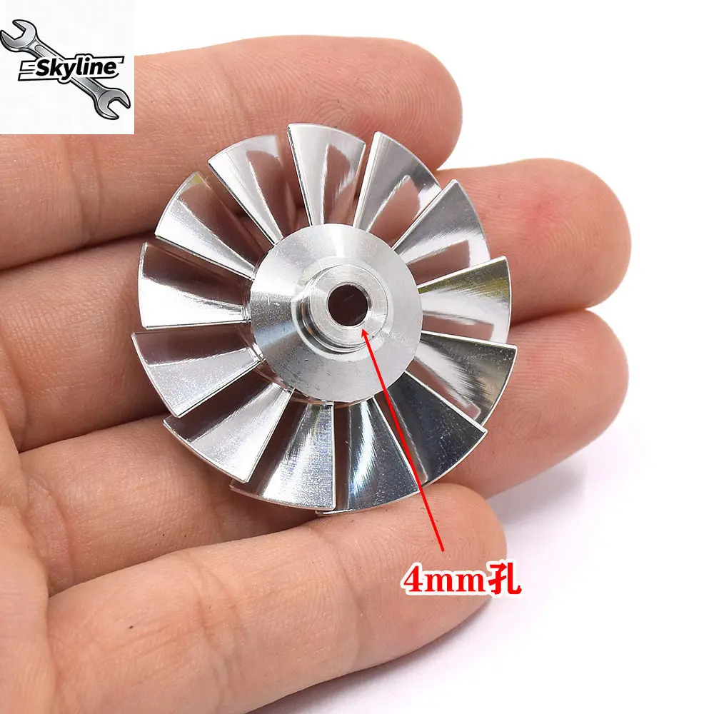 40mm High-Speed Fan Accessory, Precision Machined 38mm Aluminum Impeller 4mm Inner Hole Fan Blade