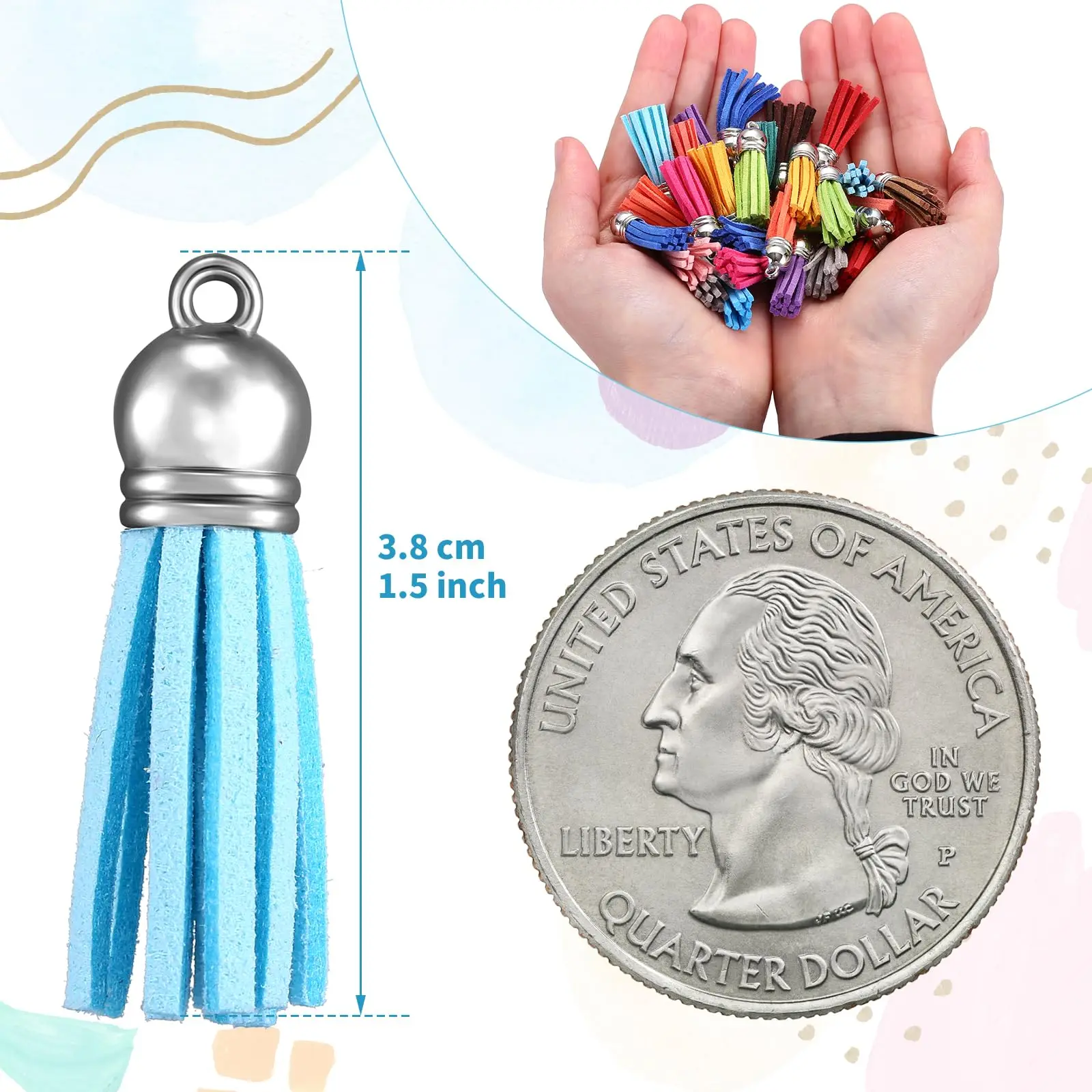 10/20/60 Pcs Mini Tassels Faux Suede Mala Tassel Kit 1.5inch for DIY Jewelry Making Earrings Necklaces Garlands Keychains Charms