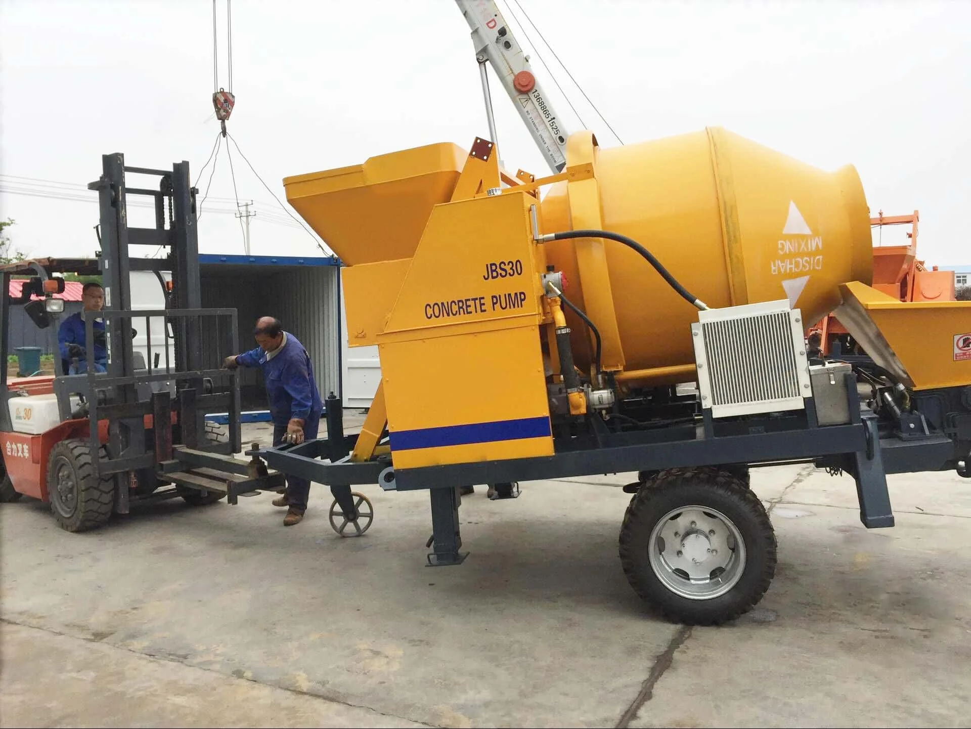 Customized Small Mobile Concrete Mixing and Conveying Pump 30m3/h Integrated Mixing System Industrial Electric for Sale