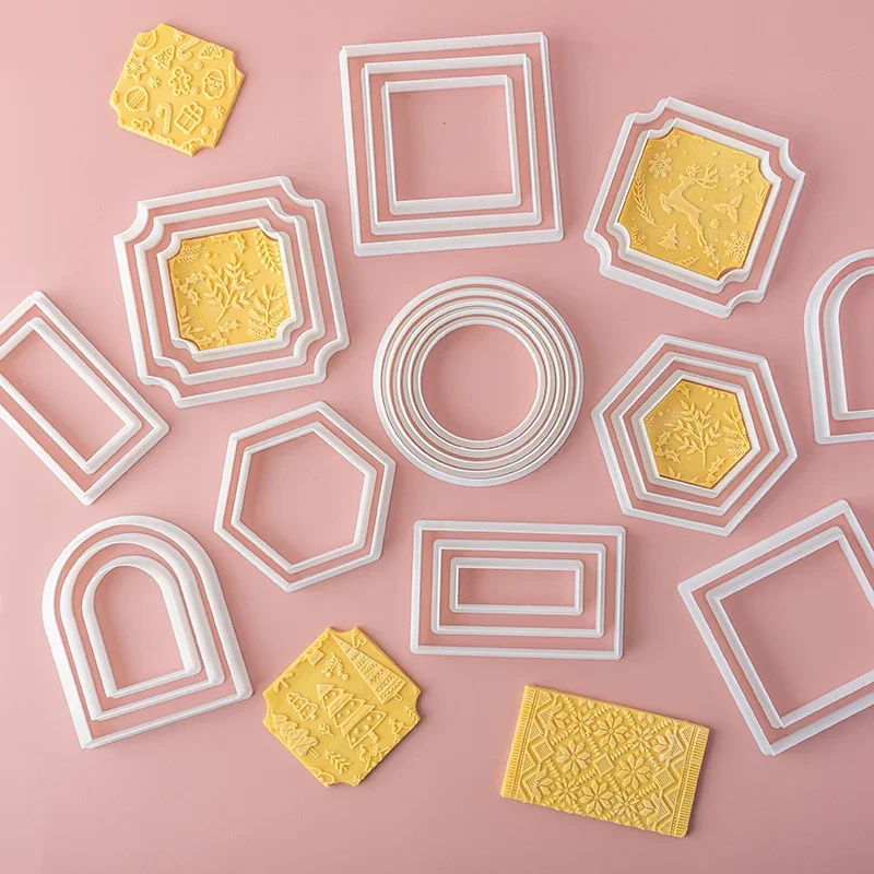 1Pcs Geometric Basic Shapes Cookie Mold Round Square Arch Fondant Cookie Cutting Mold Biscuit Cutter Baking Tool Cake Decorating
