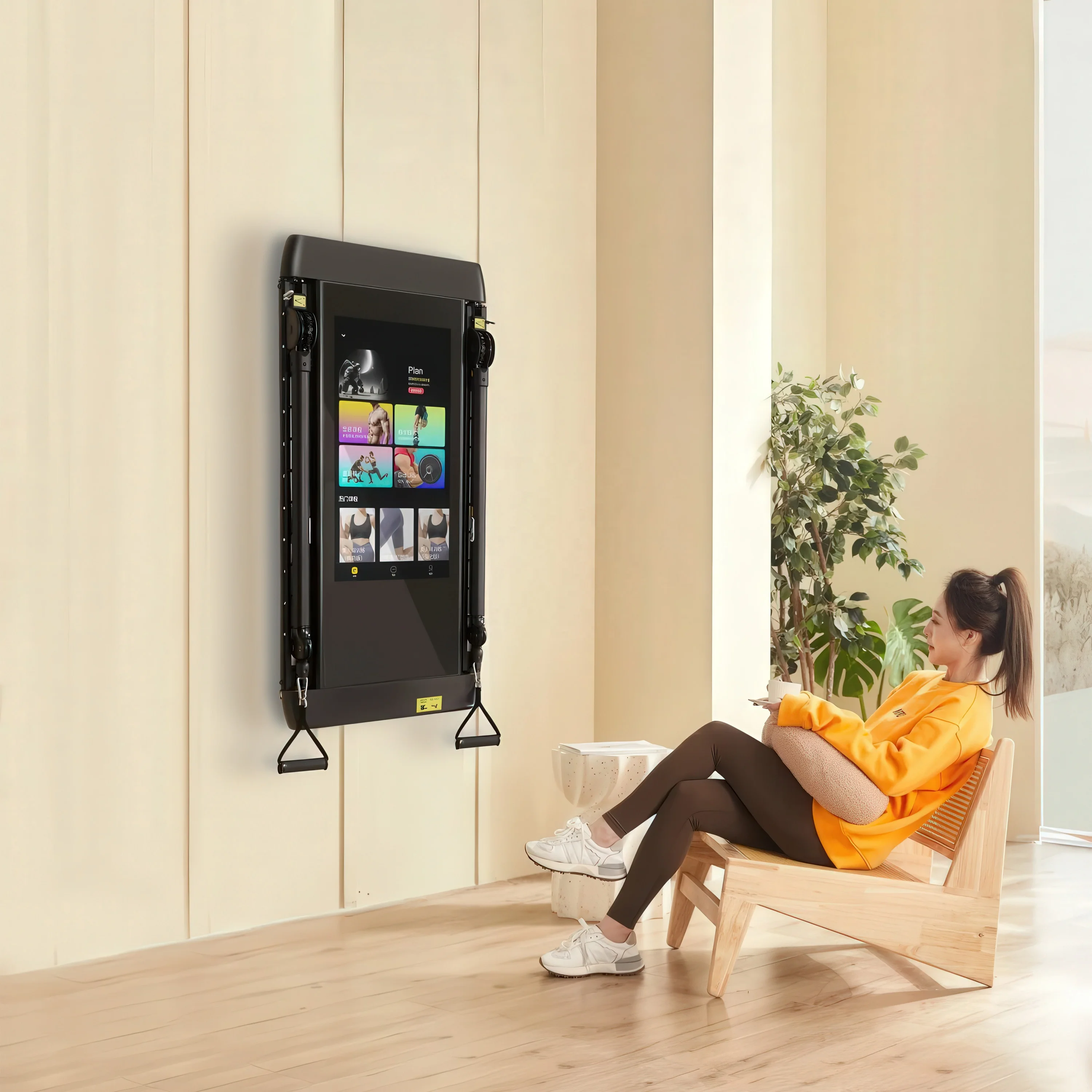 Magic Mirror Fitness Machine All in One Interactive Exercise System for Home Gym Smart Tonal Workouts