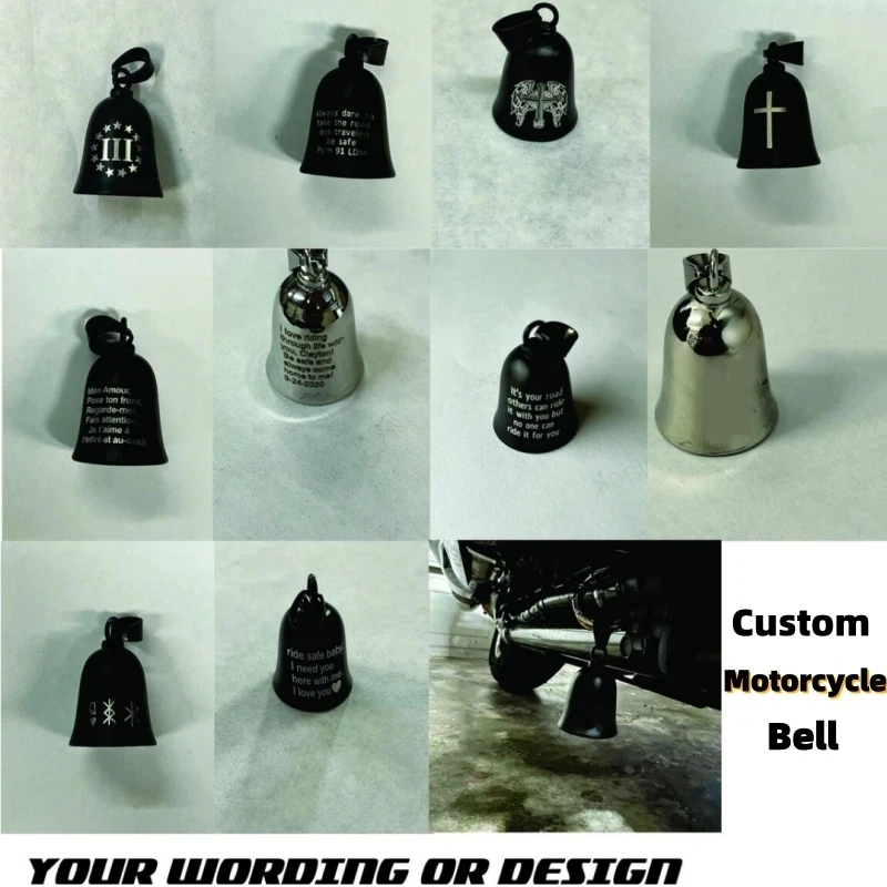 Custom Motorcycle Bell Customized Bike Bells for Biker Custom Logo Motorbike Guardian Bells Fashionable Biker Pendants for Men