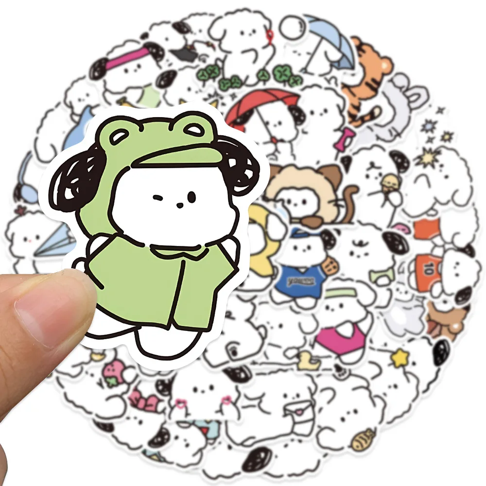 50PCS Korean Lovely Healing System Dog Stickers Hand Account Phone Case Trolley Box Waterproof Adhesive stickers Gift Toys