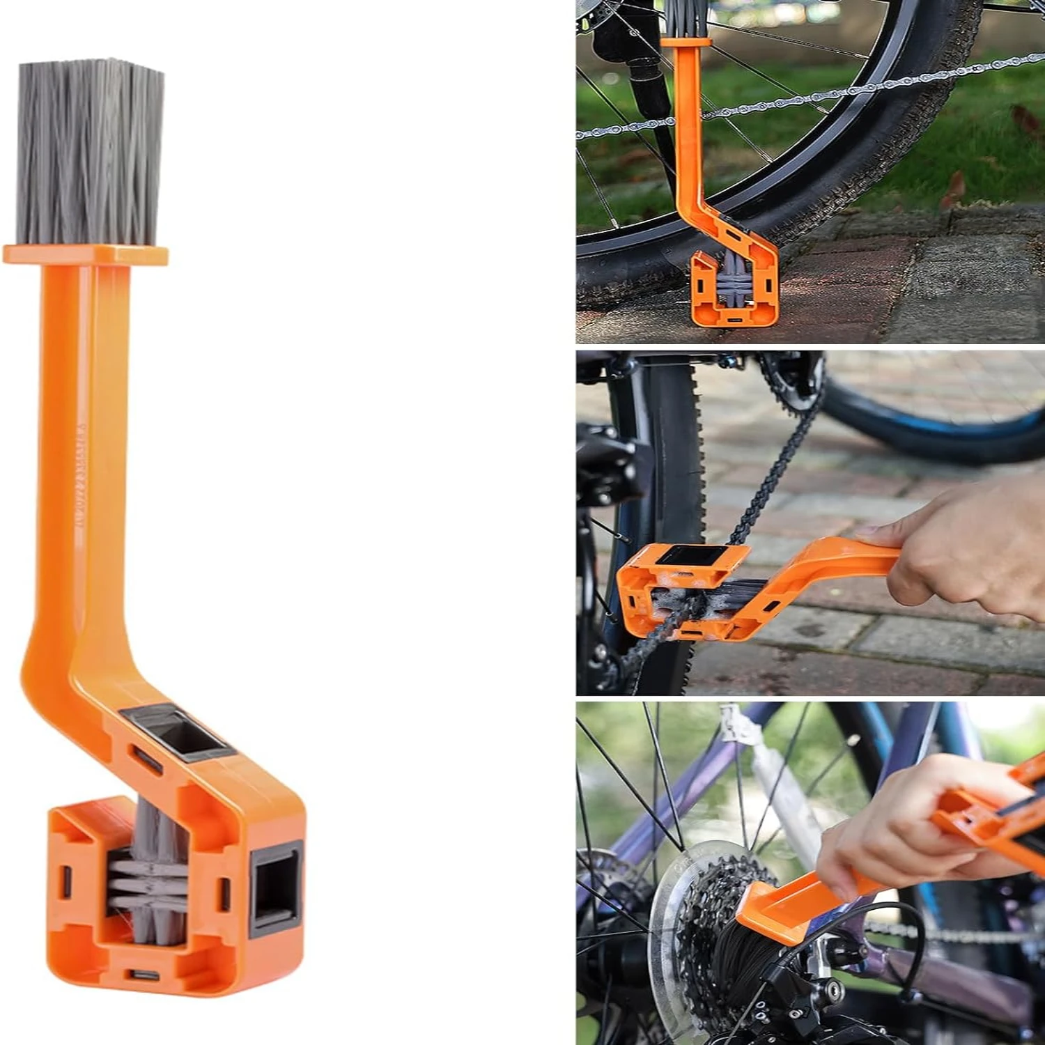 Enhance Your Ride with this Efficient, Compact, and Portable Square Head Chain Cleaning Tool for Bicycles Motorcycles - A Mu