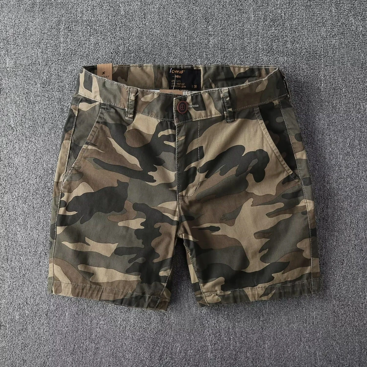 

Camouflage Men's orts Casual Elastic Ultra-ort Spring Summer Polyester Fiber Straight Leg Five-Quarter Length Busin Ca...
