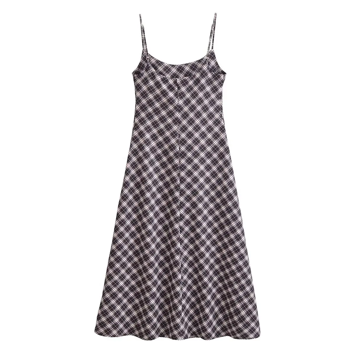 DiYiG امرأة شتاء موضة جديدة كسول نمط منقوشة فستان بكتافة شيك الجانب سستة عادية أكمام فستان طويل Vestidos Mujer