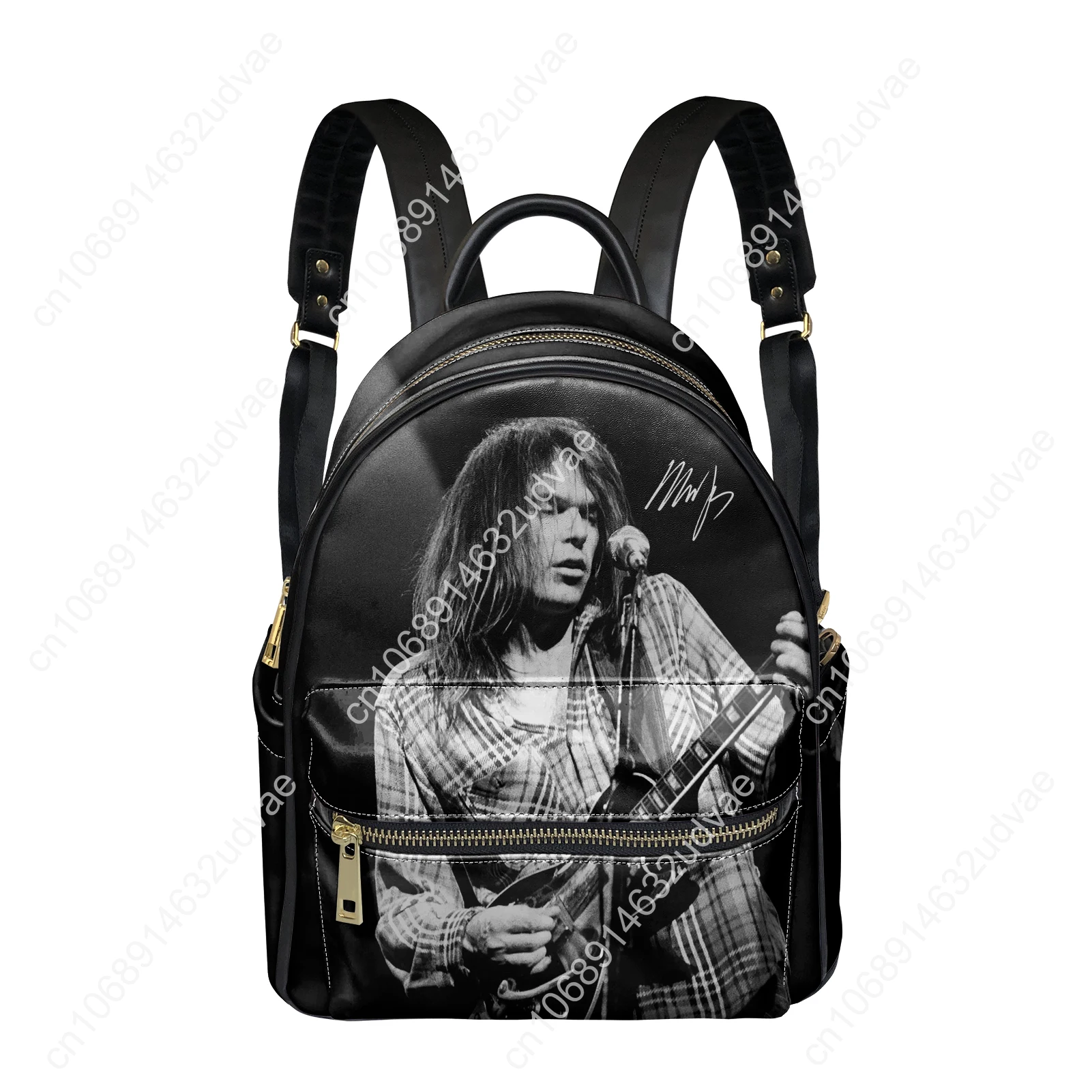 Neil Young Backpack Womens Men Knapsack Personalized Text Image Double Shoulder Bag Business Bookbag Rucksack Gift Daypack
