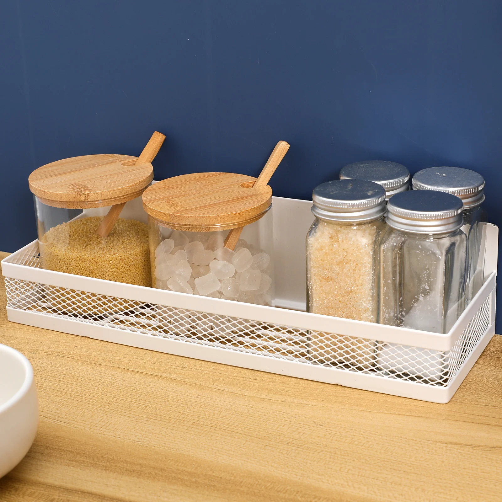 

2Pcs Magnetic Spice Rack Shelf Large Capacity Metal Magnetic Organizer Hooks for Bathroom Kitchen Fridge Storage