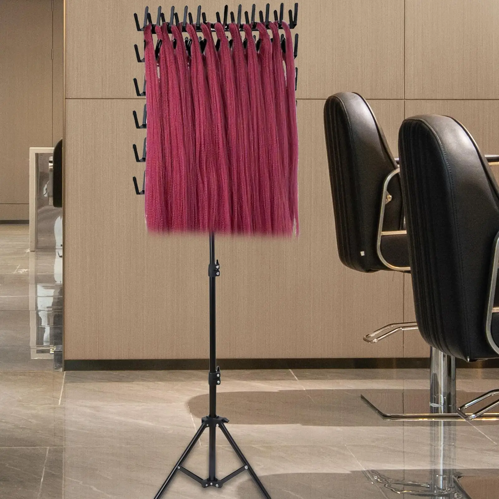 144 Pegs Hair Braiding Rack 2 Sided Hair Racks for Braiders Standing Height Adjustable Hair Extension Holder