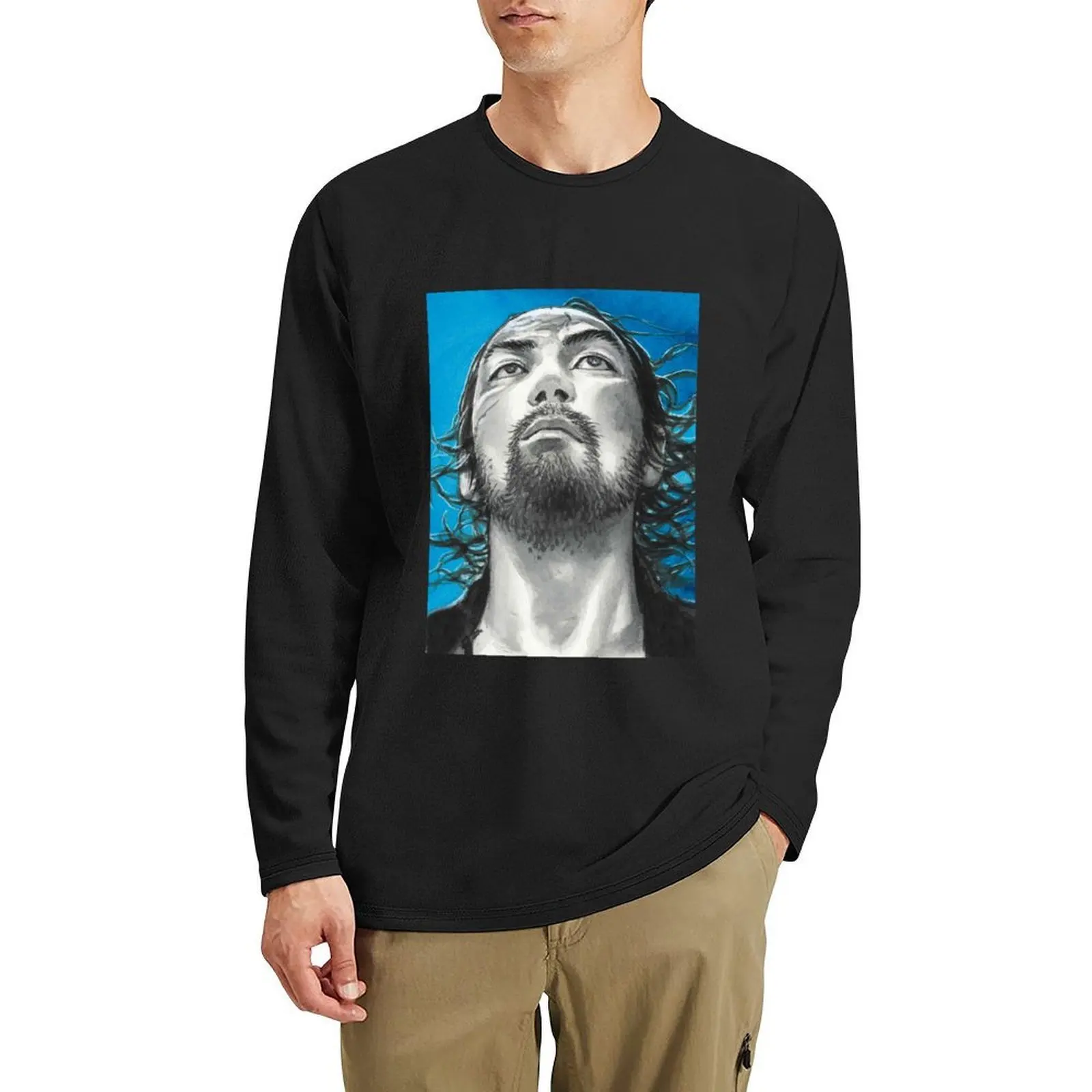 Vagabond_Miyamoto Musashi Camiseta larga Camiseta de gran tamaño camiseta gráfica tops lindos camisetas negras para hombres
