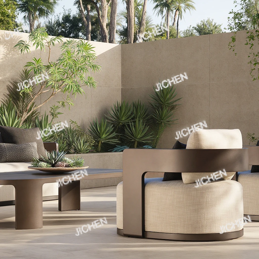 

Алюминиевый уличный диван для виллы, комплект садовой мебели для курорта, набор диванов для двора