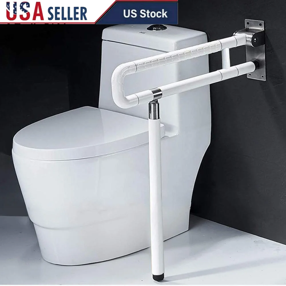 Stainless Steel Flip-Up Foldable Toilet Grab Bar Shower Handrails Anti Slip Bathroom Support Arm Bar Grab Bathtub Arm Rest