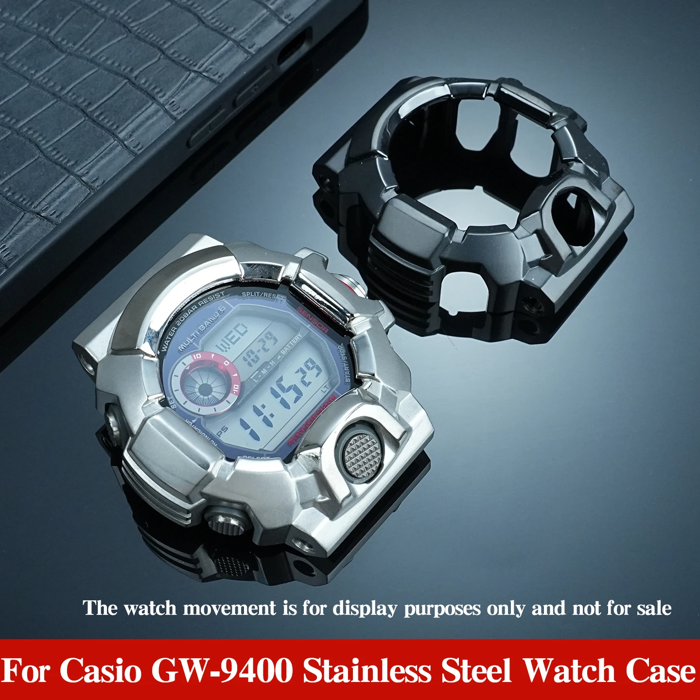 カシオ-g-shock-レンジマン-gw-9400-ステンレススチール時計ケースアップグレード修正された-gw9400-メタルケース交換ケース時計ハウジング