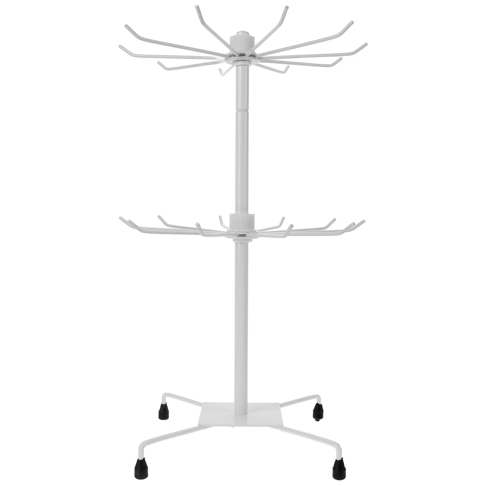 

Double-Tier Rotating Jewelry Display Stand Sturdy Iron Material Stable Structure Desktop Organizer Earring Holder Necklace Rack