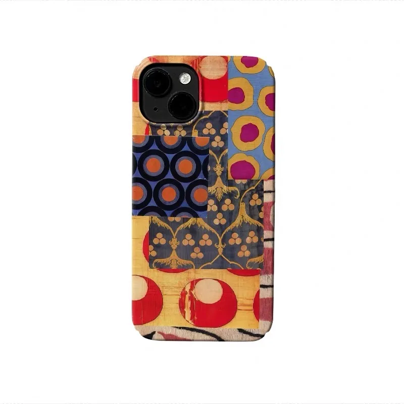 

Red Yellow and Orange Pattern Splicing Phone Case for IPhone 17 16E 15 14 Plus 13 Mini 11 Pro Max 12 Pro Back Cover XR SE Case