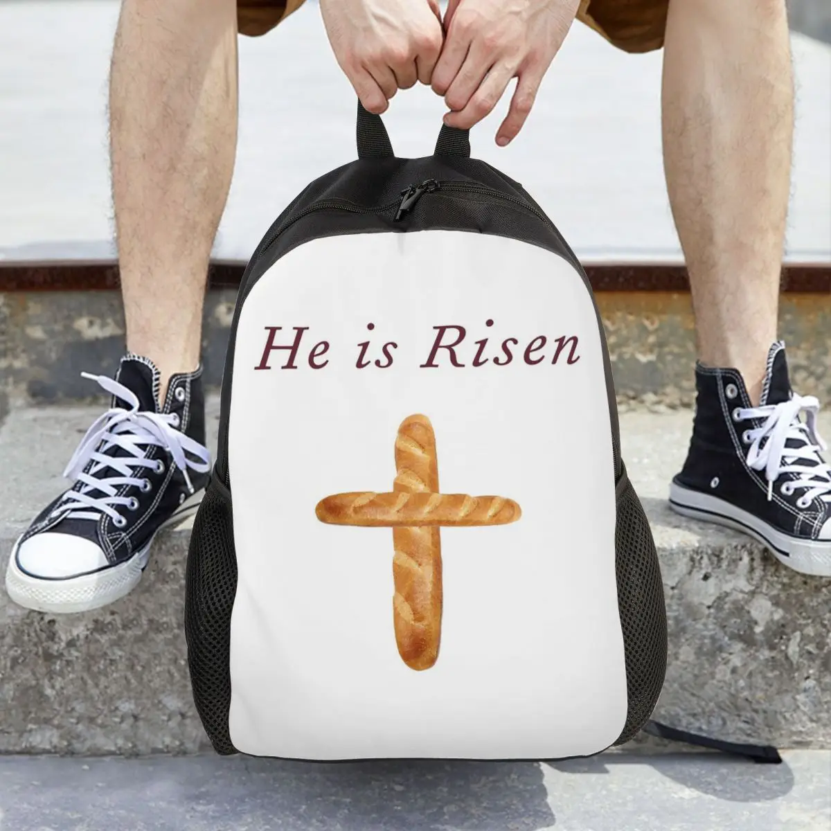 He Is Risen, Shirley's Bread Apron (Community) Backpack Daypack Large Capacity Children BookBag School Bag Shoulder Bags