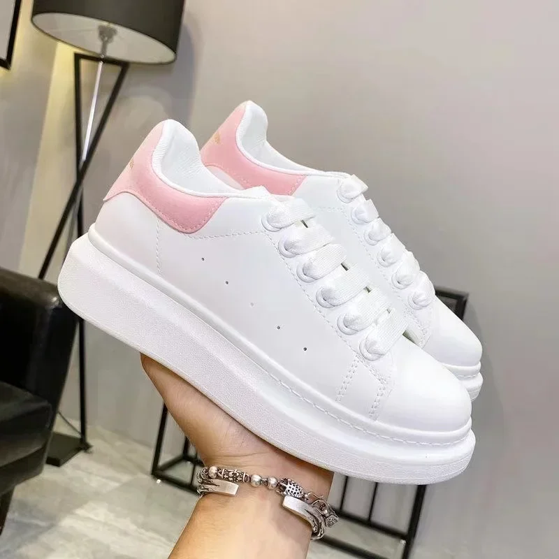 2025 Women Causal Shoes Pring Brand Spring Designer Wedges White Sneakers Platform Tenis Feminino Trainers Female Walking