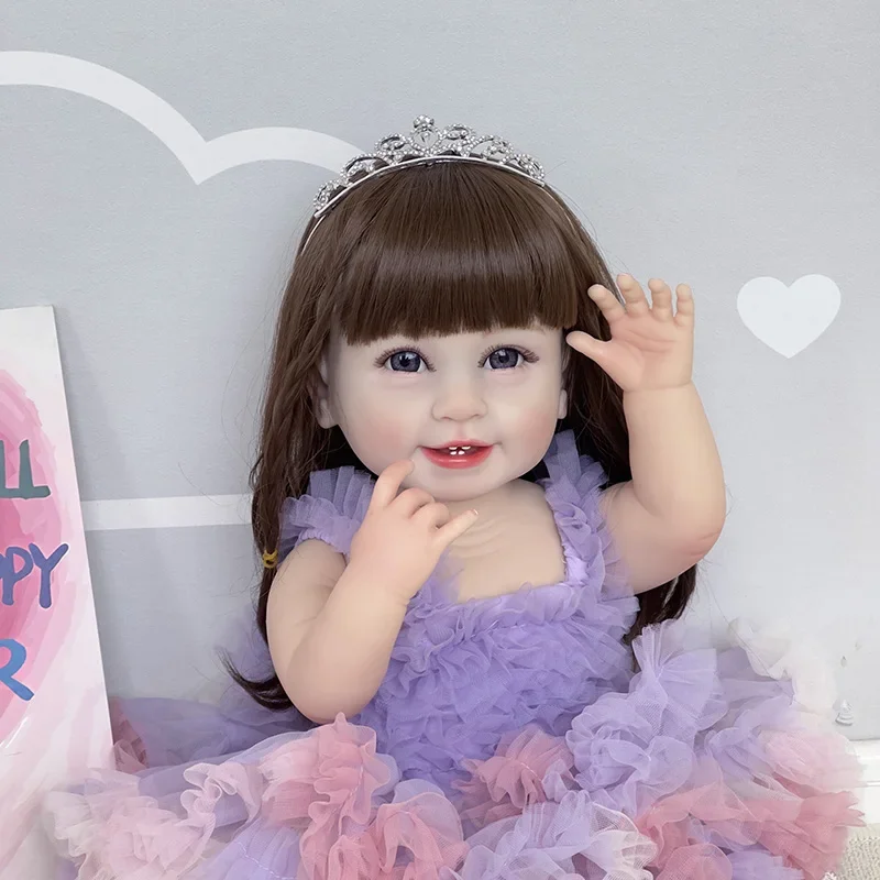 55CM Lifelike Reborn Toddler Gilr Doll Full Body Silicone Soft Touch Handmade 3D Skin Multiple Layers Painting doll