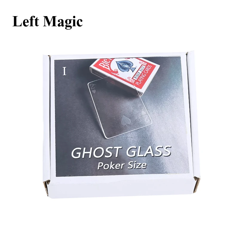 Ghost Glass -Poker Size Magic Tricks Selected Card Appear On The Glass Magia Close Up Street Illusions Gimmicks Mentalism Props