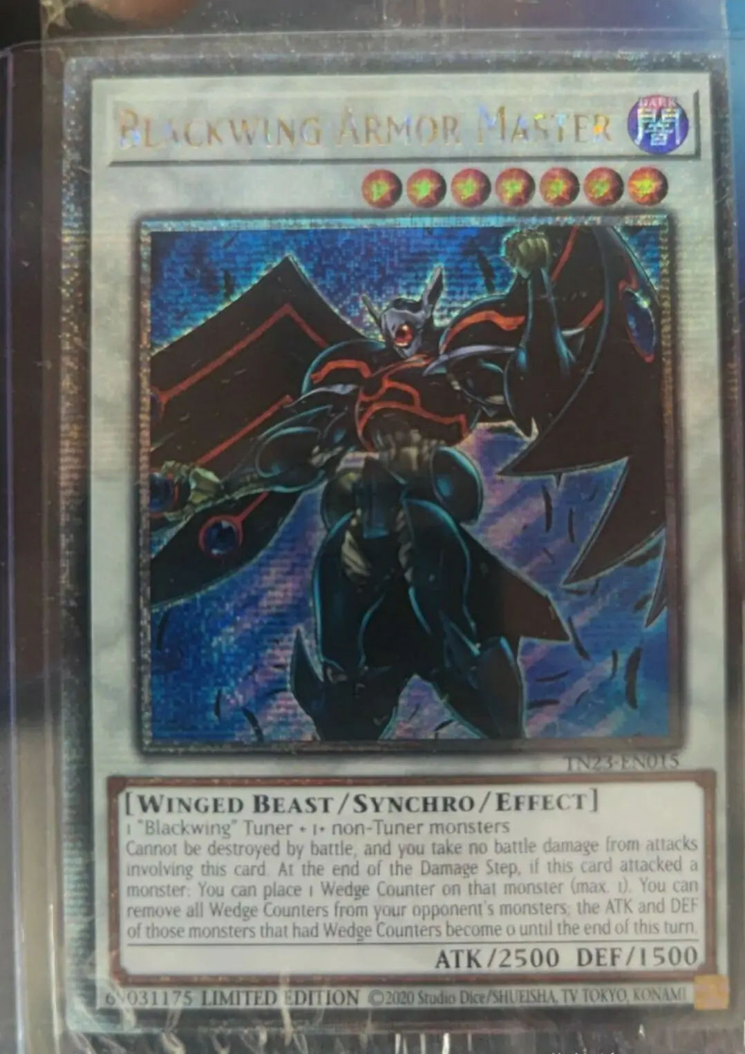 

Yugioh Master Duel Monsters TN23-EN015 Blackwing Armor Master 25th Quarter Century Secret English TCG Collection Mint Card