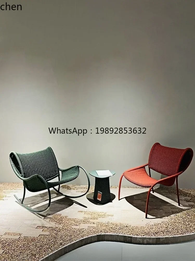 r5.13  outdoor courtyard rocking chair coee table villa hotel courtyard garden waterproof sunscreen dining table and chairs
