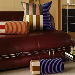 Medieval Color Pillows Retro Stripe Cushion Case Soft Luxury Velvet Decorative Pillow Cover For Sofa Chair Home Decorations