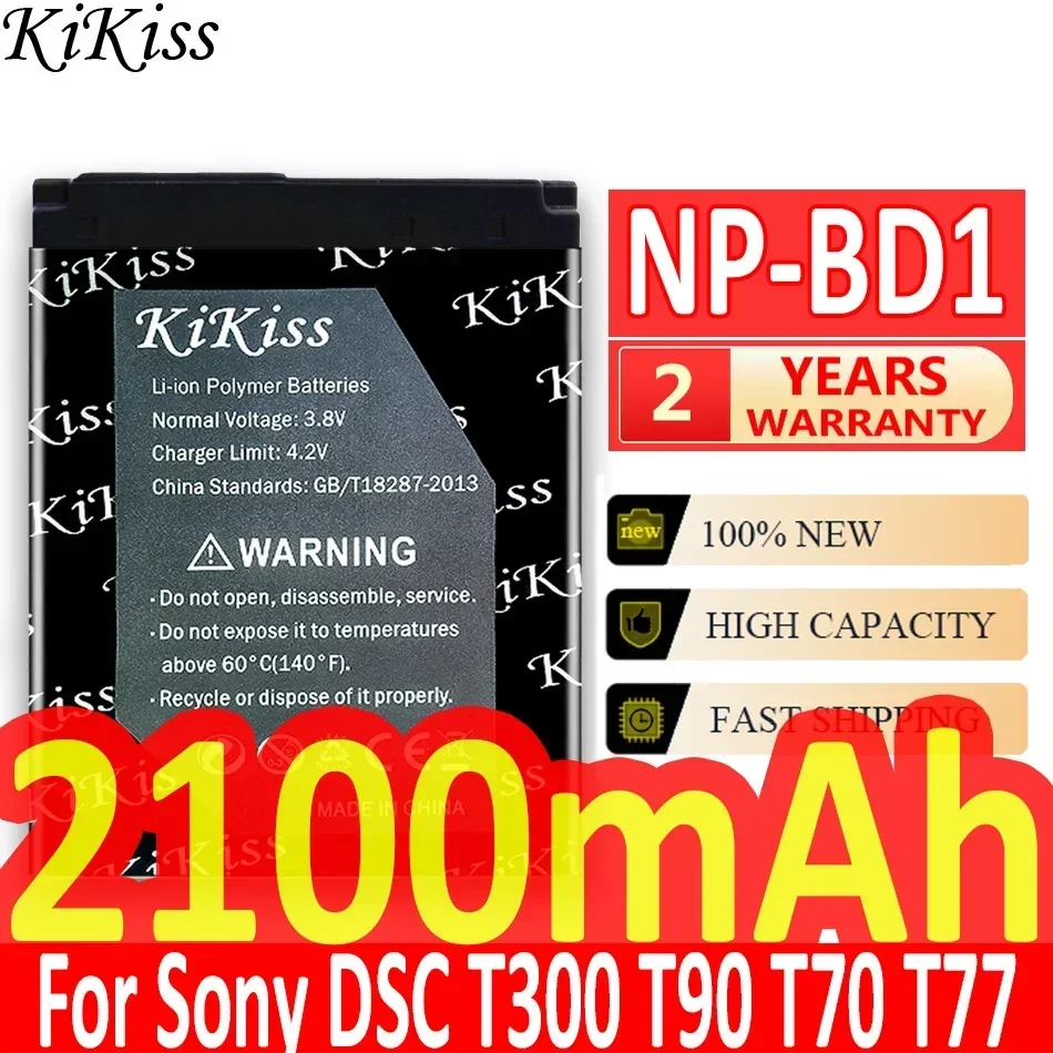 KiKiss Battery NP-BD1 NP BD1 for Sony Cyber-shot DSC-G3 DSC-T2 DSC-T70 DSC-T75 DSC-T77 DSC-T90 DSC-T200 DSC-T300 DSC-T500