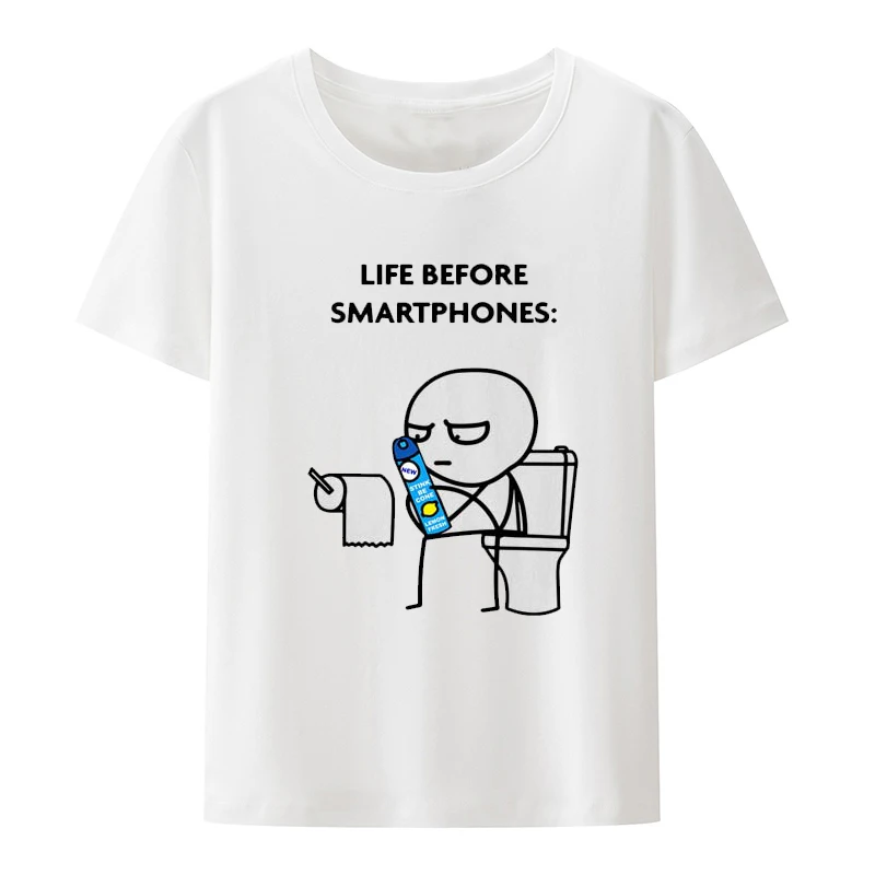 Life Before Smartphones T-shirt Printing Streetwear Summer Casual Cool Modal O-neck T-shirt