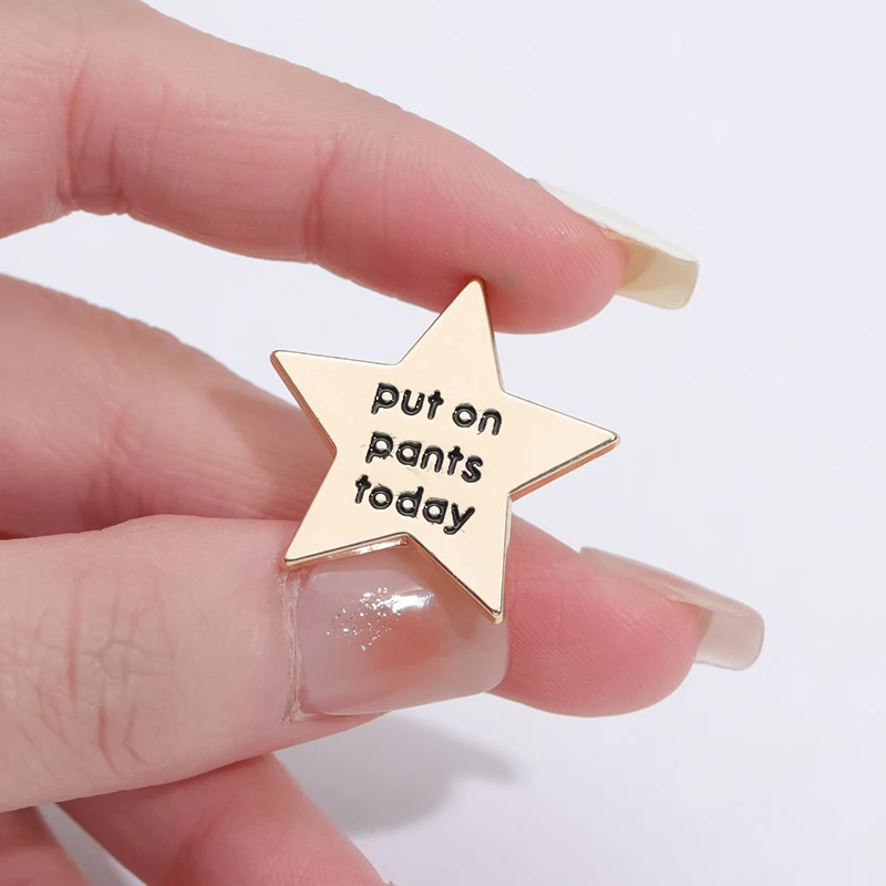 Stars Enamel Pins Went Outside Today Didn't Kill Anyone Today Funny Quotes Brooch Lapel Badges Jewelry Gift for Friends Kids