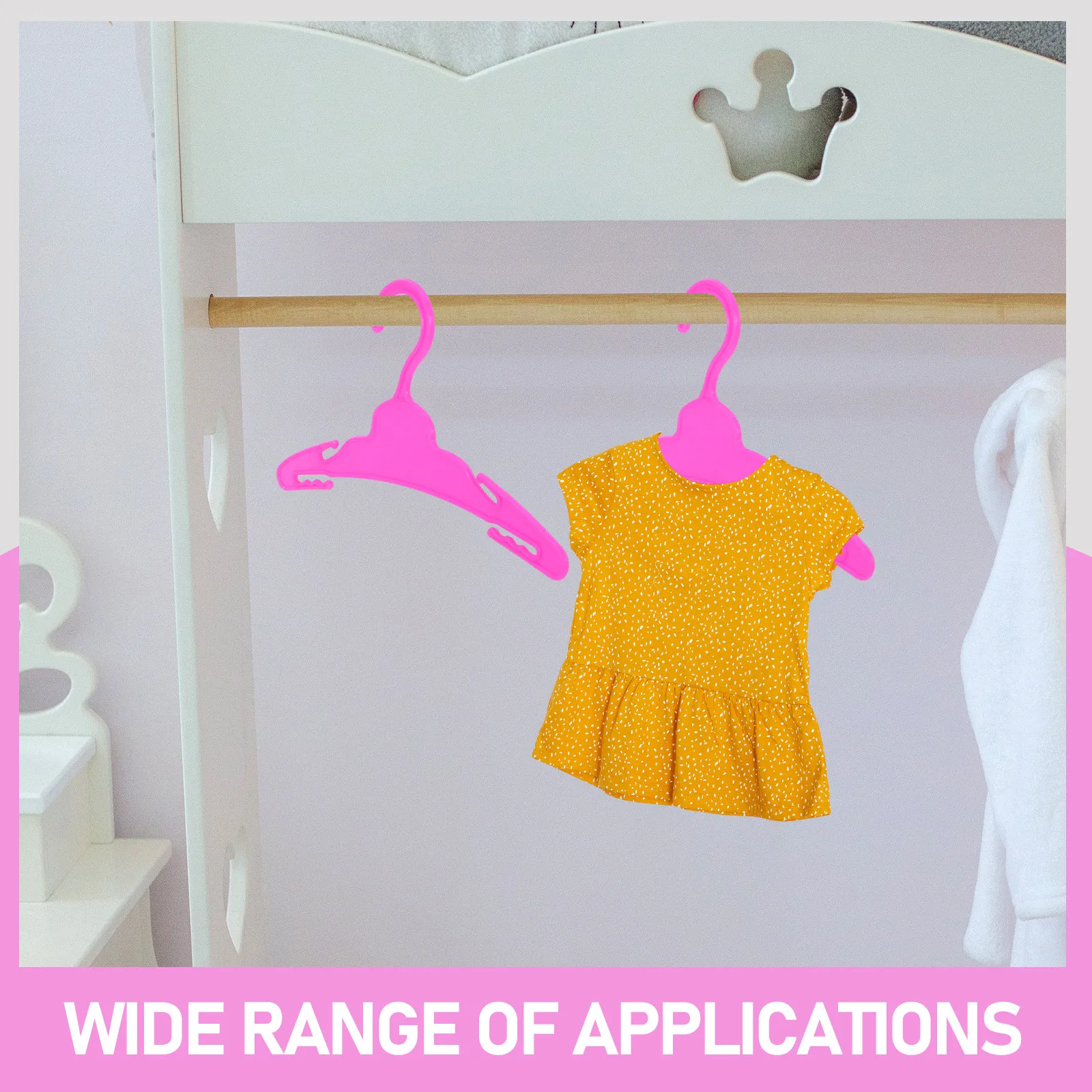 

10Pcs Baby Clothes Hangers Mini Garment Racks for 18 Inch Figures Smooth Plastic Organizers for Closet Storage Small Clothing