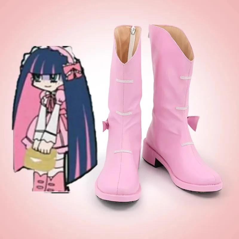 

Panty & Stocking with Garterbelt Stocking Anarchy Cosplay Costume Shoes Pink Handmade Boots