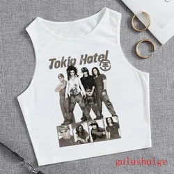 Anni '90 stile Punk toyio Hotel T-Shirt Crop Top gilet T Shirt canotta moda donna ritagliata grafica Tshirt Vintage Tees camicie