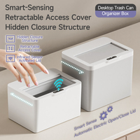 6L Desktop Smart Sensor Trash Can - Slide-Top Infrared Sensor Storage Bin