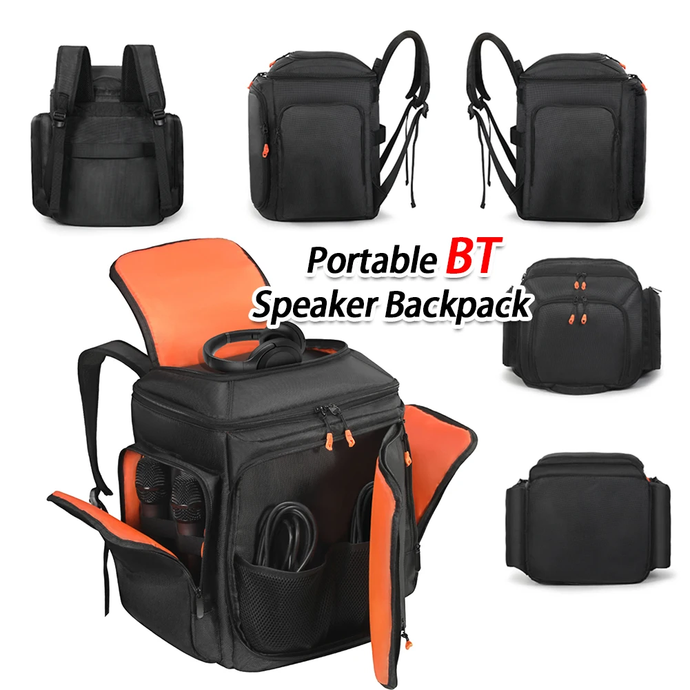 ل Bose S1 Pro/Pro + مكبر الصوت اللاسلكي حقيبة التخزين سعة كبيرة كابل الميكروفون تخزين على ظهره تنفس الصوت الملحقات