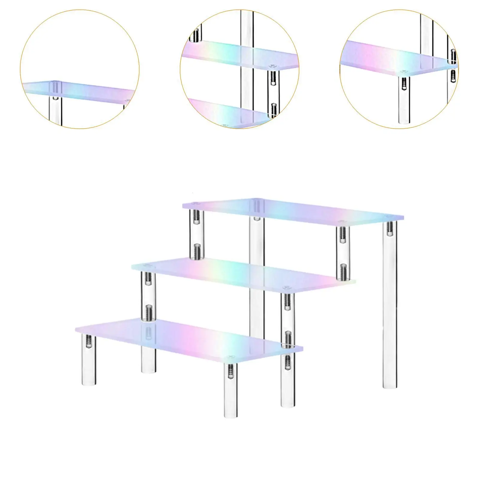 Acrylic Display Stand for Cosmetics Showcase Organizer with Tiered Riser Shelf for Home Furnishing