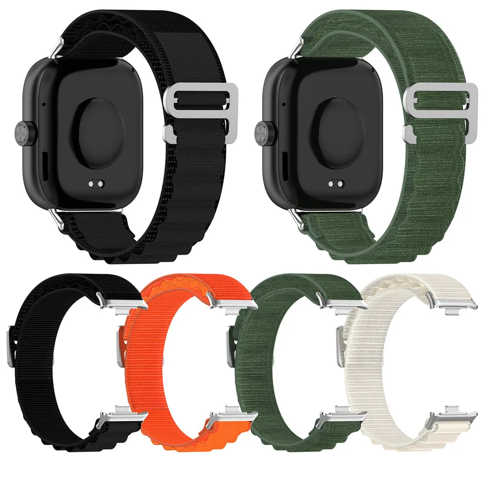 حزام نايلون مناسب لساعة Redmi Watch 4 5 حزام حلقة جبلية مناسب لملحقات ساعة Xiaomi Mi band 8Pro