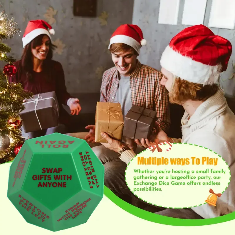 1/2 قطعة لعبة عيد الميلاد النرد السنة الجديدة مهرجان هدية تبادل الأسرة لعبة اللعب ديكور المنزل 12 الوجهين مع 12 كلمة عمل فريدة من نوعها #3