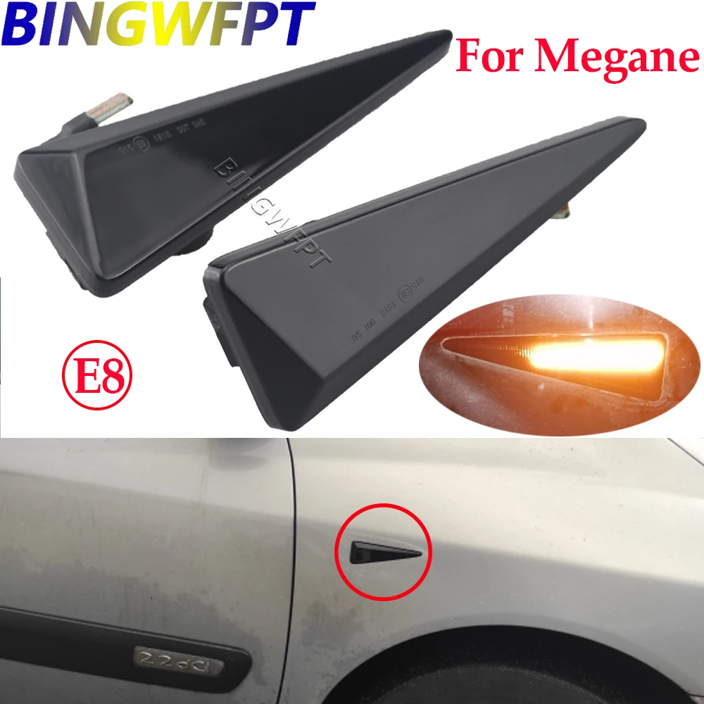 For Renault MK4 Vel Satis Wind Avantime Megane 2 Scenic 2 Espace 4 Dynamic LED Flashing Turn Signal Side Marker Light Lamp