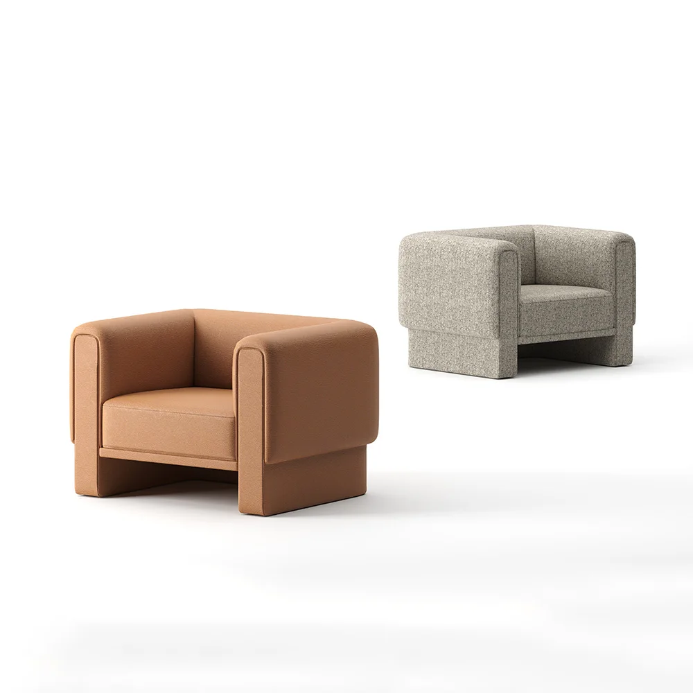 Office Reception Rest Area Simple Modern Business Leisure Single Leather Fabric Sofa Combination