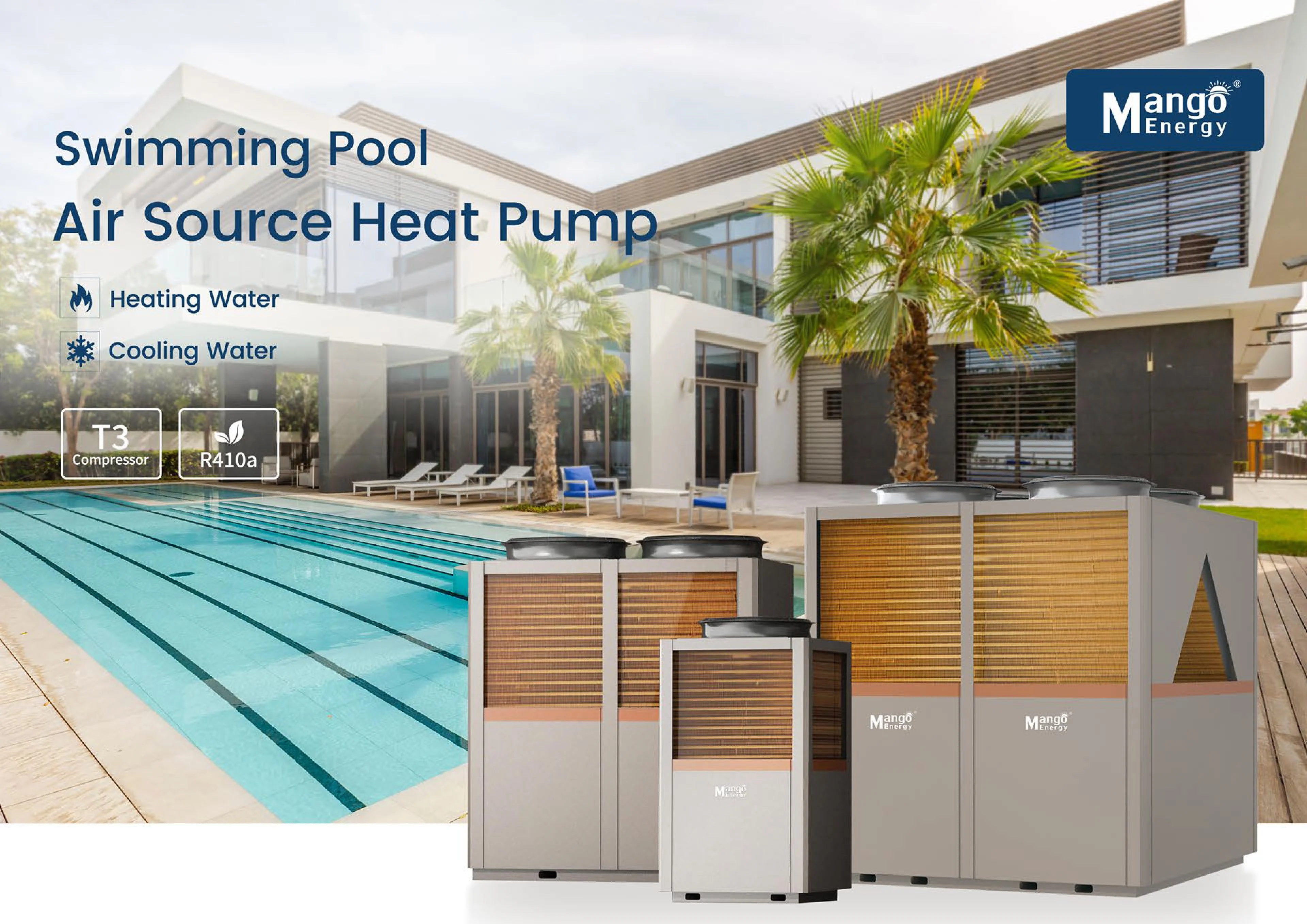 Commercial Spa Swimming Pool Heat Pump Water Heater With Wifi Remote Control With Heating Capacity 90kw-126kw 15hp-25hp