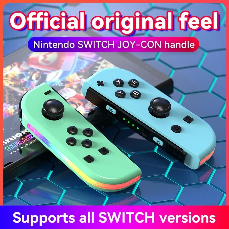 

BT 5.2 Joy Controller RGB LED Switch L/R Joypad for Nintendo Switch/Lite/Oled JoyCon Gamepads Joystick with Dual Vibration