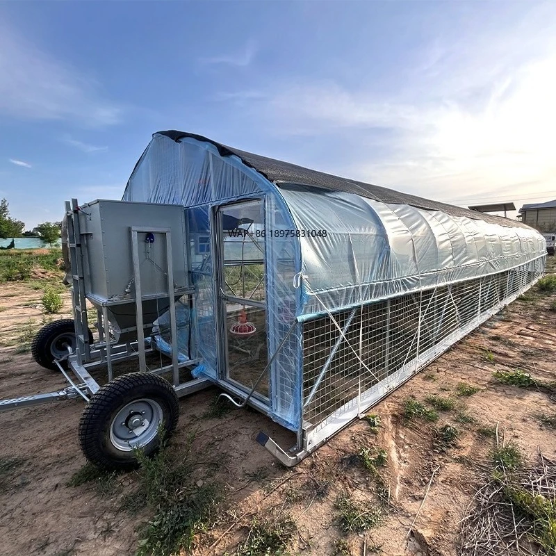 

Wholesale custom poultry farm breeding equipment large mobile chicken coop