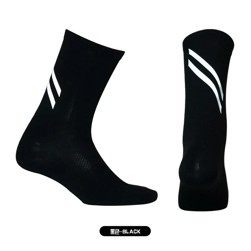 Cycling Socks breathable Reflective New DH Highly Cycling Sports Running Fitness Moisture Wicking Lycra Mid-Calf Socks