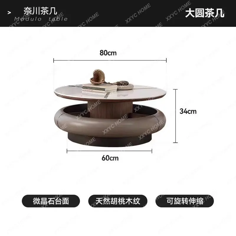 minimalist home living room creative rotating round coffee table model room coffee table