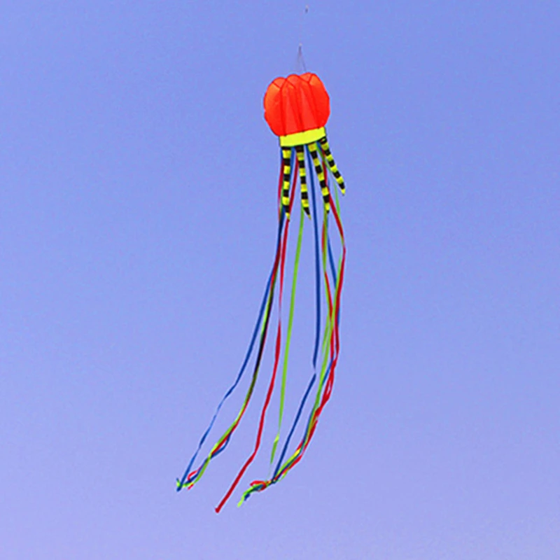 free shipping 8m jellyfish kites flying toys for kids kites line outdoor sports beach kites reel inflatable toy flying snake koi